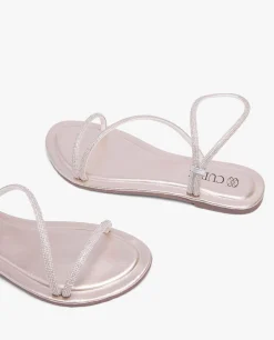 Sandalia Strass Cuentas Plata