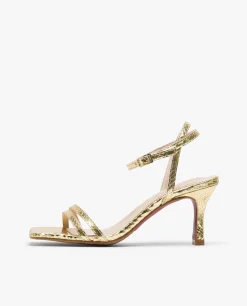 Sandalia Tiras Serpiente Oro