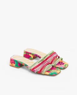 Sandalia Tiras Tejido Multicolor