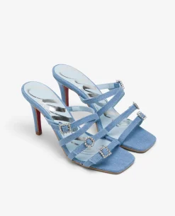 Sandalia Tiras Vaquero Azul