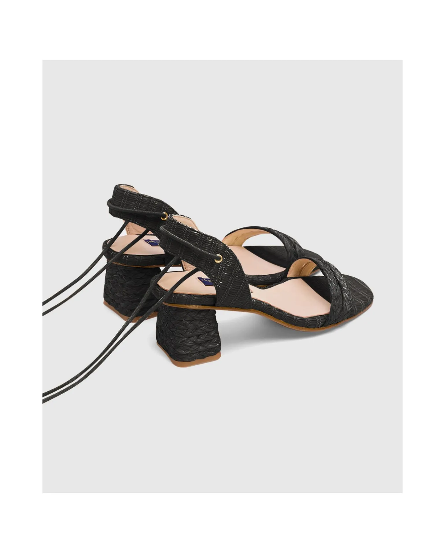 Sandalia Zahara Rafia Negro