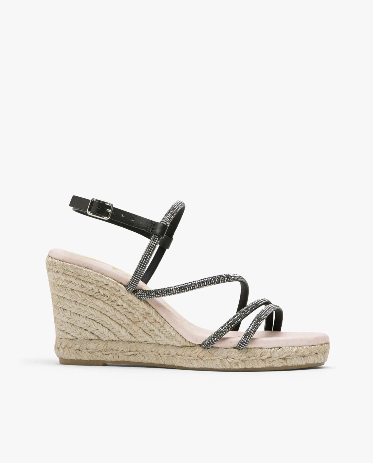 Sandaliacuna Tiras Strass Negro