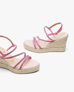 Sandaliacuna Tiras Strass Fucsia