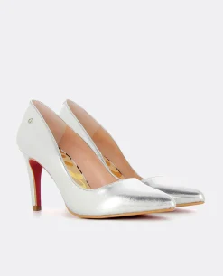 Stiletto Napa Lame Argento Napa Metalizado Plata