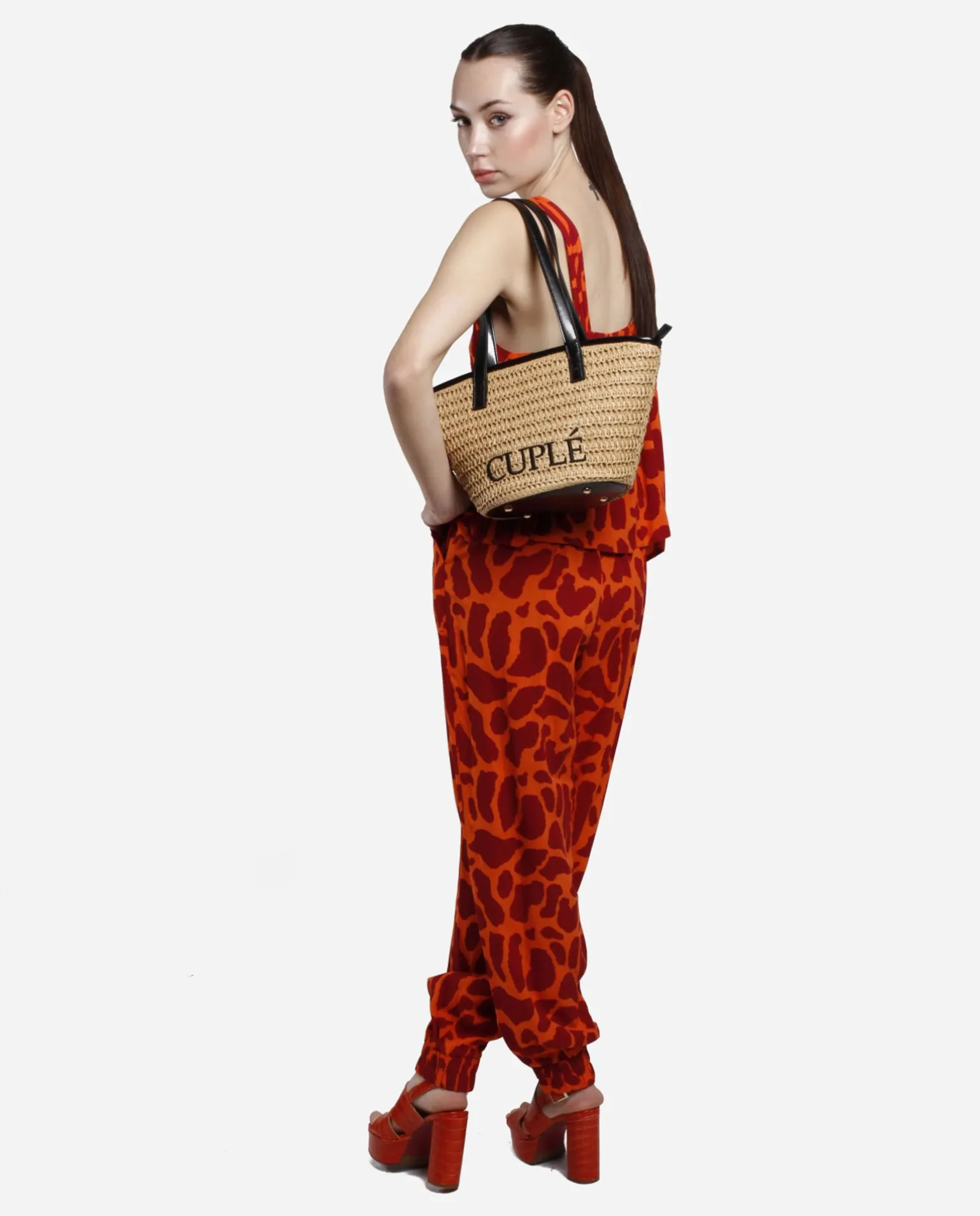 Top Botones Crep Estampado Jirafa