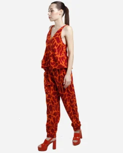 Top Botones Crep Estampado Jirafa