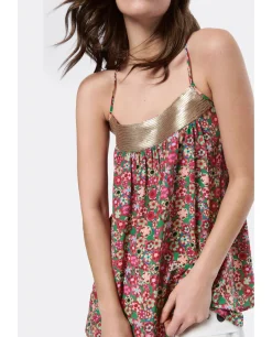 Top Lentejuelas Tirantes Sedin Estampado Flores Li