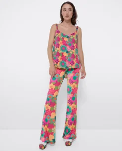 Top Tirantes Saten Estampado Flores