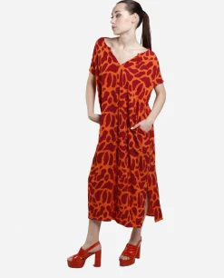 Vestido Bolsillos Algodon Estampado Jirafa