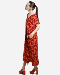 Vestido Bolsillos Algodon Estampado Jirafa