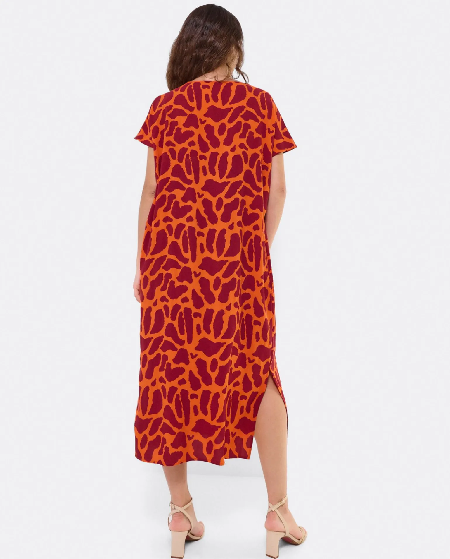 Vestido Bolsillos Algodon Estampado Jirafa