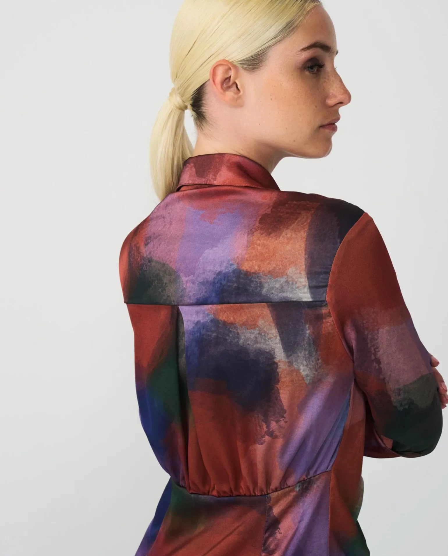 Vestido Camisero Nudo Sedin Estampado Acuarela