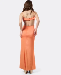 Vestido Escote Drap Sedin Naranja