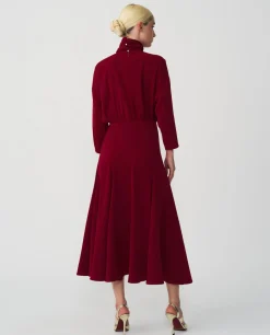 Vestido Largo Evase Crep Rojo