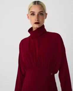 Vestido Largo Evase Crep Rojo