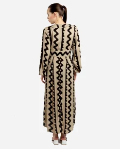 Vestido Midi Botones Crep Beig