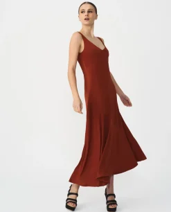 Vestido Midi Punto Naranja