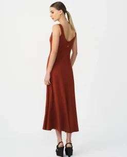 Vestido Midi Punto Naranja