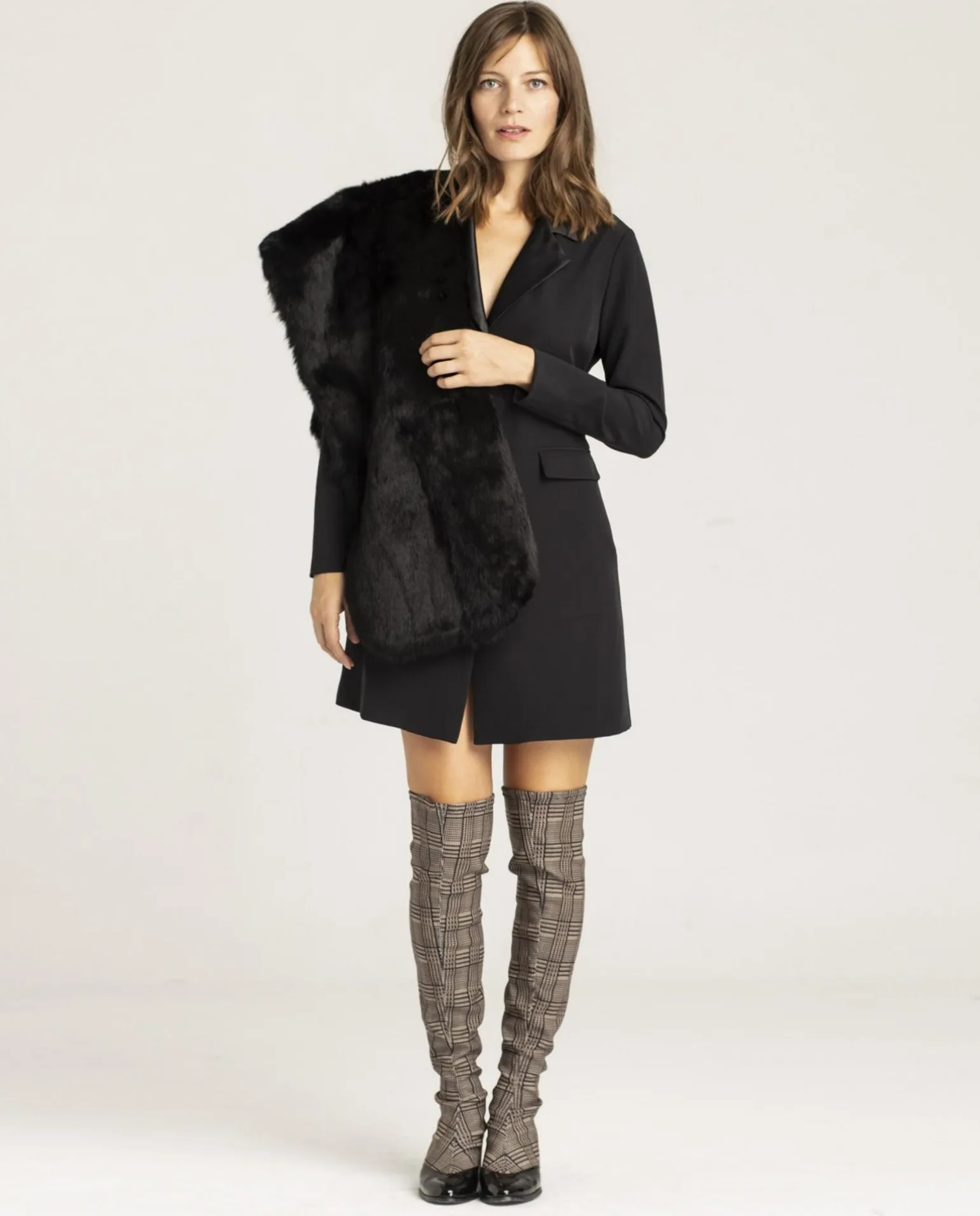 Vestido Smoking Crep Negro