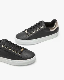 Zapatillas Piel Logos Negro